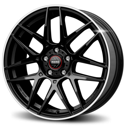 Momo Competizione Glossy Black Polished Lip 8x18 5x114.3 ET40 CB72,3 60°