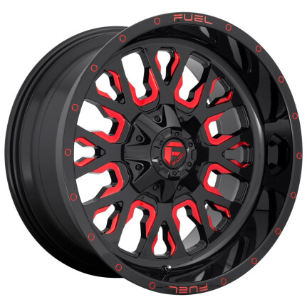 Fuel D612 Stroke Gloss Black Red Tinted Clear 10x22 6x139.7 ET-19 CB106,1 (PCD2: 6x135) 60°